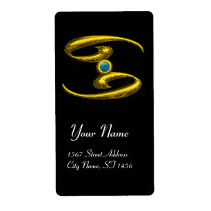 Etiqueta CANCER ZODIAC ANIVERSÁRIO JEWEL Azul Opale Dourado