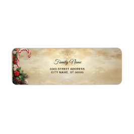 Etiqueta Candy Cane Christmas Holiday Return Address Label