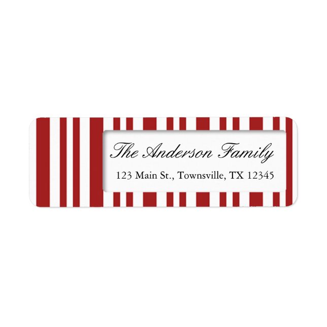 Etiqueta Candy Cane de Natal (Frente)