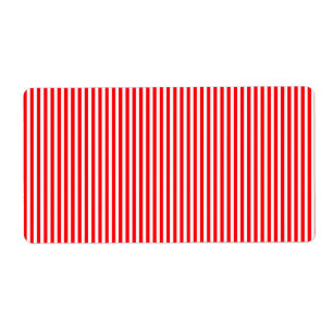 Etiqueta Candy Cane de Natal em Vermelho