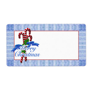 Etiqueta Candy Cane Merry Christmas Shipping Labels
