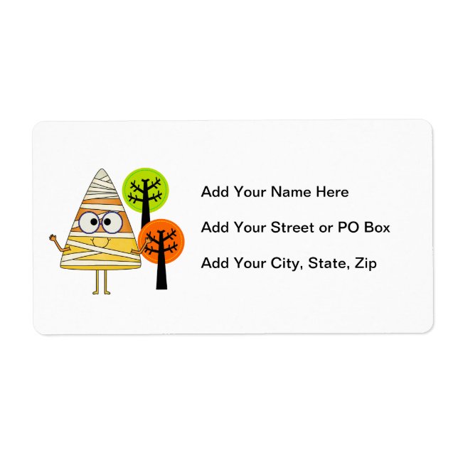 Etiqueta Candy Corn Mummy Halloween (Frente)