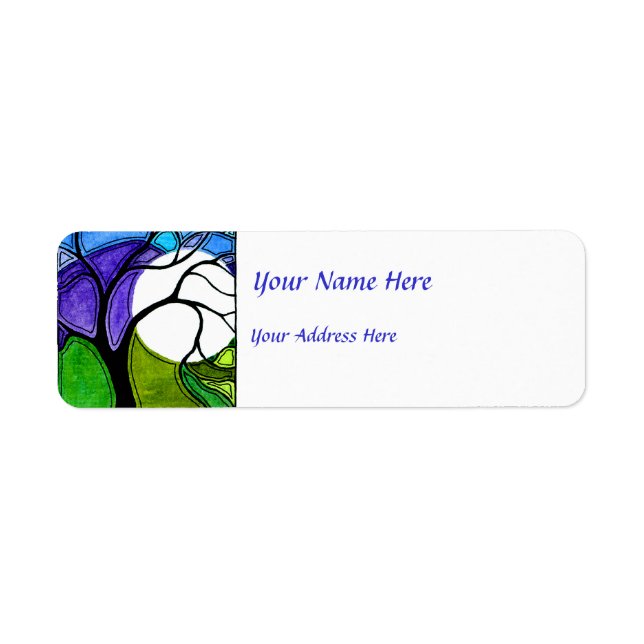 Etiqueta Caneta de aquarela e árvore de tinta (Frente)