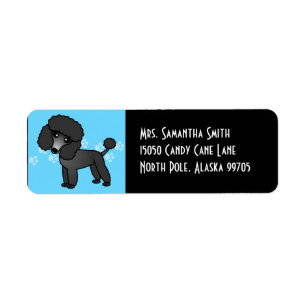 Etiqueta Caniche preta bonito