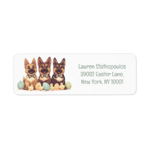 Etiqueta Caninos do German shepherd da páscoa