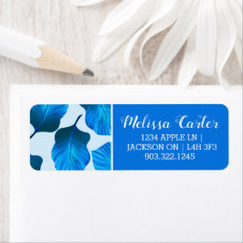 Etiqueta Canna Tropicanna Folhas Tropicais em Azul