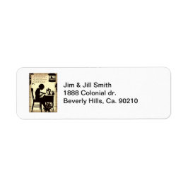 Etiqueta Cantando Senhora Vintage Fairy Poem