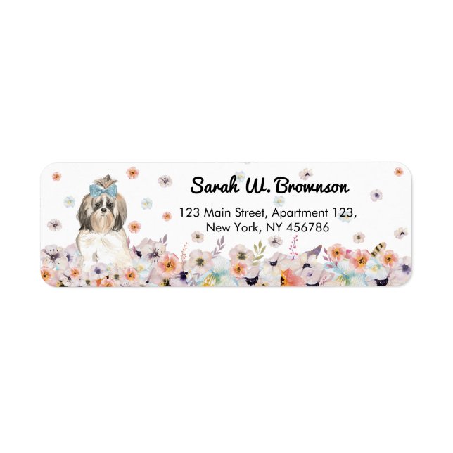 Etiqueta Cão Chinês Shih Tzu (Frente)