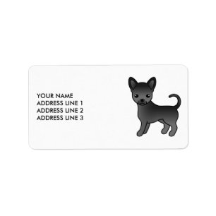 Etiqueta Cão-de-cartoon Casaco Chihuahua-Cinto Negro