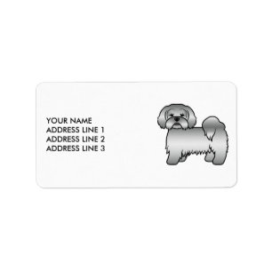 Etiqueta Cão e Texto Personalizado de Cartoon de Gama de L
