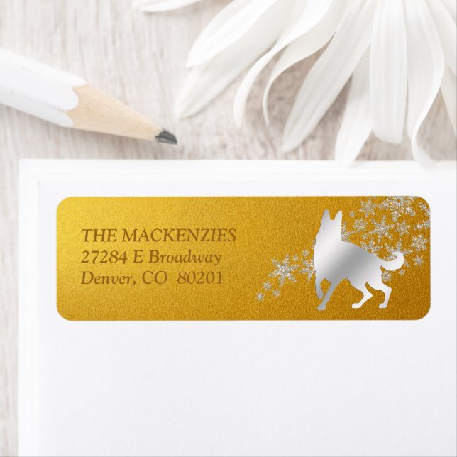 Etiqueta Cão-German shepherd de inverno Dourado prata1 (Insitu)