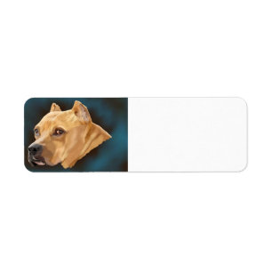 Etiqueta Cão vermelho de Pitbull
