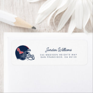 Etiqueta Capacete Ole Miss Futebol Azul escuro
