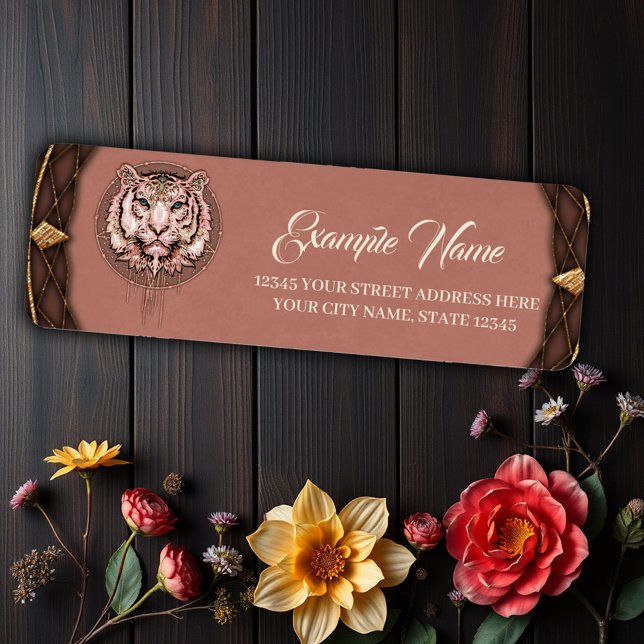 Etiqueta Captivação e representação artística de um tigre (Criador carregado)