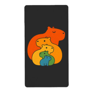Etiqueta Capybaras arco-íris