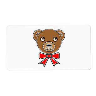Etiqueta Cara de urso engraçado