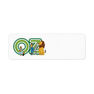 Etiqueta Caráteres de mágico de Oz do vintage e letras do