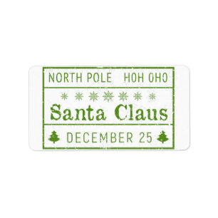Etiqueta carimbo do polo norte santa claus