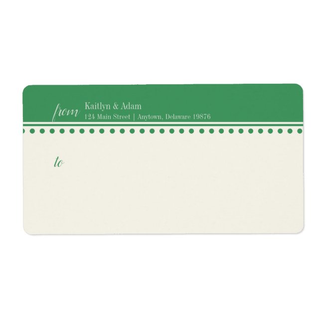 Etiqueta Caroline Mailing Label, Verde (Frente)