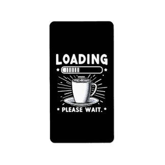 Etiqueta Carregando Por Favor Aguarde para Café amante do c