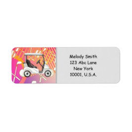 Etiqueta Carrinho de golfe com nome e endereço