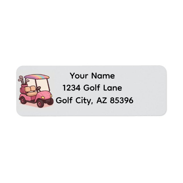 Etiqueta Carrinho de Golfe Rosa Personalizado (Frente)