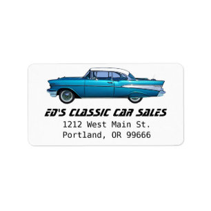 Etiqueta Carro clássico Chevy 1957 BelAire