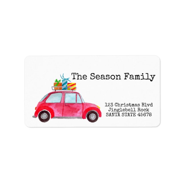 Etiqueta Carro e presentes de Natal (Frente)
