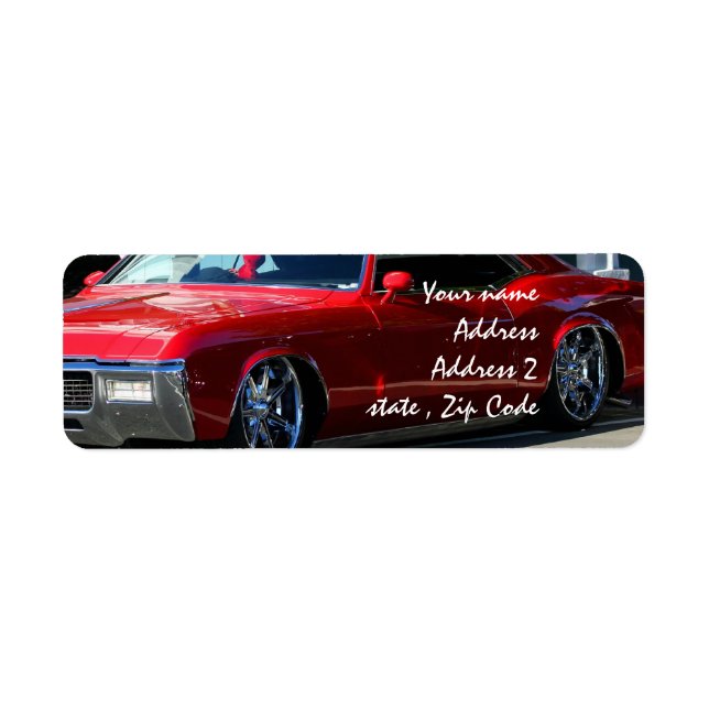 Etiqueta Carro vermelho clássico (Frente)