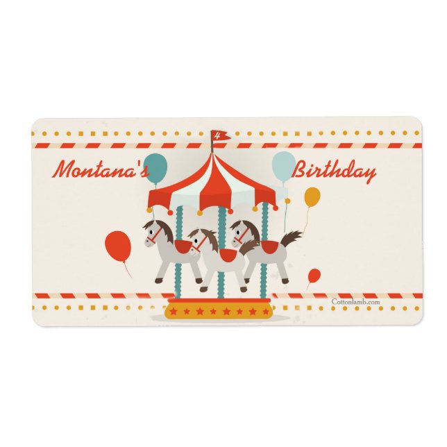 Etiqueta Carrossel para caixas de água (Frente)