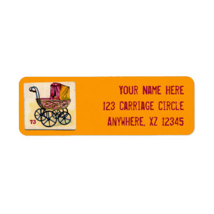 Etiqueta Cartão de Jogo Vintage Baby Buggy