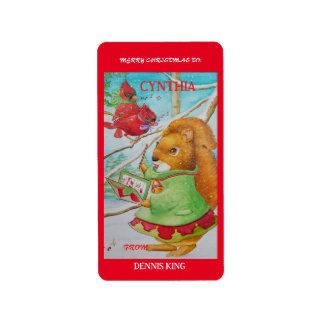 Etiqueta Cartão de Natal da neta doce personalizada