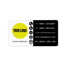 Cartão de Visita com Logo Preto Branco e Amarelo M