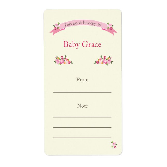 Etiqueta Cartaz Floral Rosa (Frente)