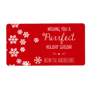 Etiqueta Cartões de natal do tema do gato de Purrfect