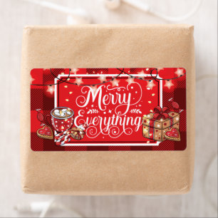 Etiqueta cartões de natal Feliz tudo