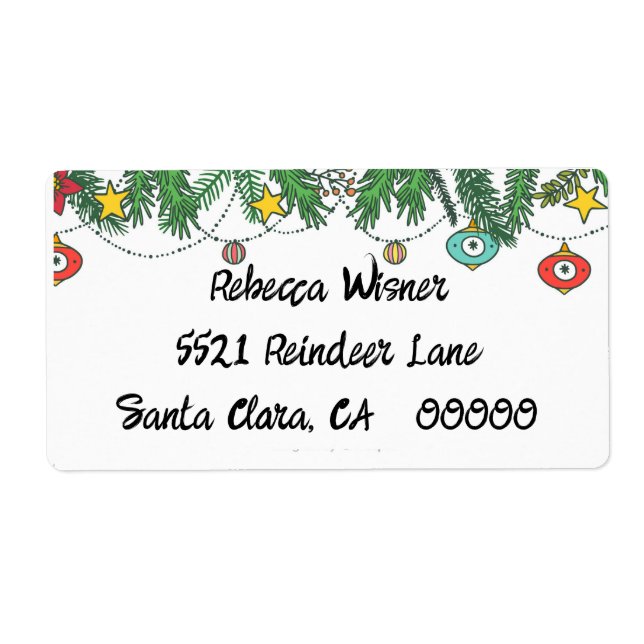 Etiqueta Cartões de natal rabiscados (Frente)