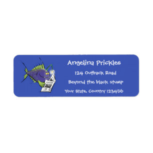 Etiqueta Cartografia de peixe-anjo engraçado