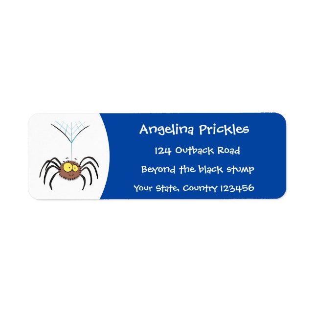 Etiqueta Cartografia engraçada e fofa da aranha (Frente)