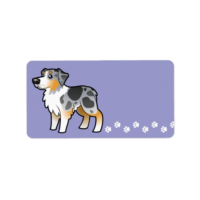 Etiqueta Cartoon australiano Shepherd (Frente)
