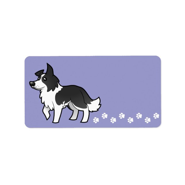 Etiqueta Cartoon Border Collie (Frente)