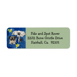 Etiqueta Cartoon Cães Natal