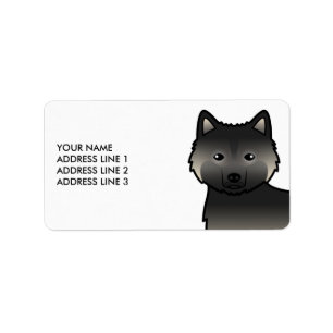 Etiqueta Cartoon de Agouti Alaskan Malamute Cão e Texto Per