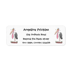 Etiqueta Cartoon engraçado marabou