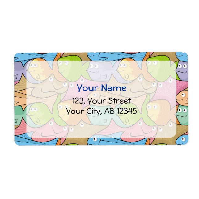 Etiqueta Cartoon Fishes (Frente)