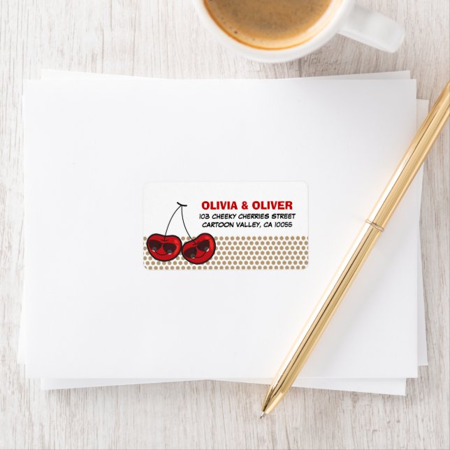 Etiqueta Cartoon Legal Party Cherries Twins Aniversário (Insitu)