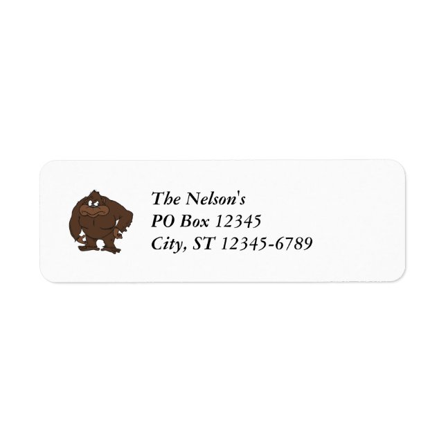 Etiqueta Cartoon Squatch (Frente)