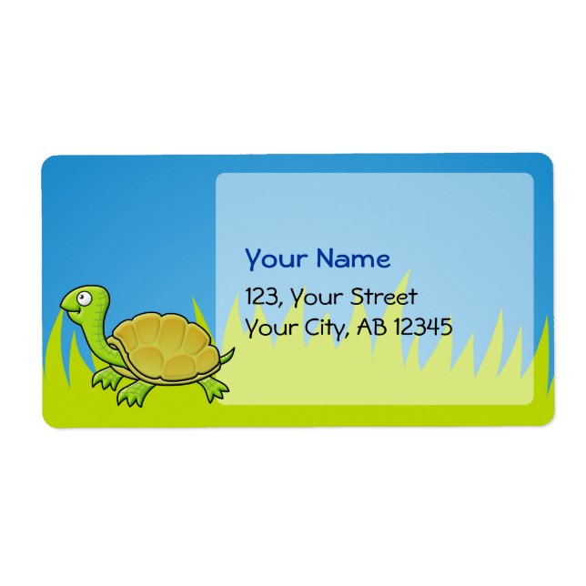 Etiqueta Cartoon Turtle (Frente)