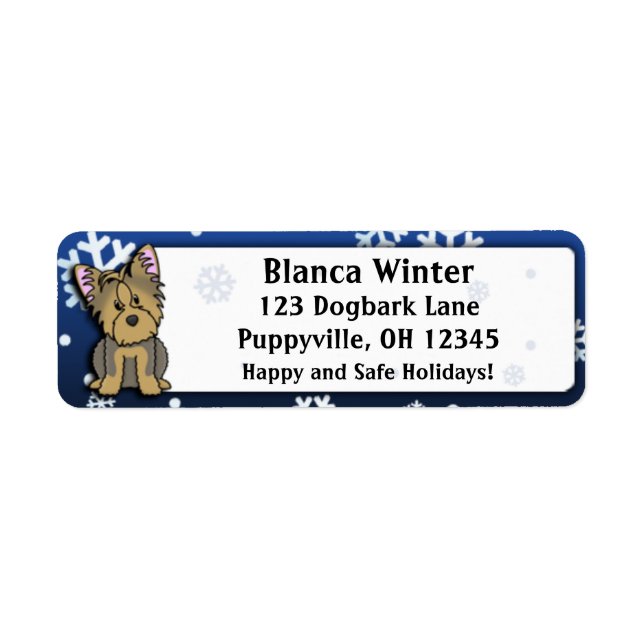 Etiqueta Cartoon Yorkie (Frente)