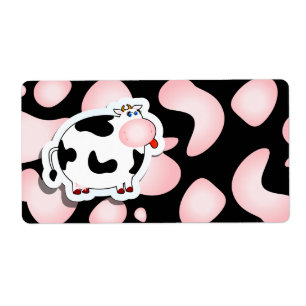 Etiqueta Cartoons de vaca, rótulos